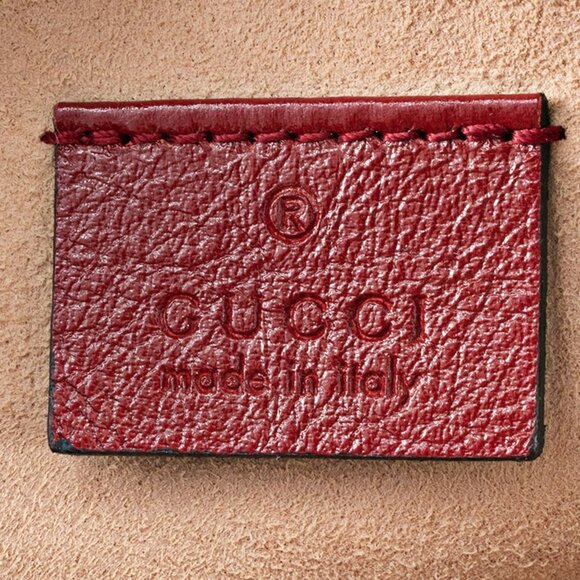 GUCCI Red Leather GG Marmont Shoulder Bag - Picture 8 of 16